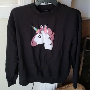 Black Forever 21 Unicorn sweatshirt